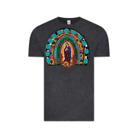 Vintage Black Lady Of Guadalupe Rainbow Vintage Tee - RanaPortraitStore