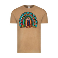 Vintage Camel Lady Of Guadalupe Rainbow Vintage Tee - RanaPortraitStore