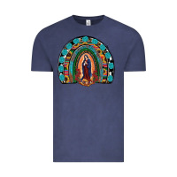 Vintage Denim Lady Of Guadalupe Rainbow Vintage Tee - RanaPortraitStore
