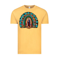 Vintage Mustard Lady Of Guadalupe Rainbow Vintage Tee - RanaPortraitStore