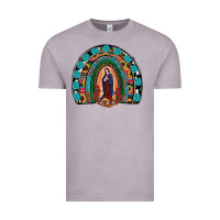 Vintage Zinc Lady Of Guadalupe Rainbow Vintage Tee - RanaPortraitStore
