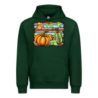 Foreset Green fall pumpkin  background Urban Hoodie - BarkalooDesign