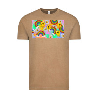 Vintage Coffee smile faces and rainbow and daisys Vintage Tee - TumblerDesignByShophia