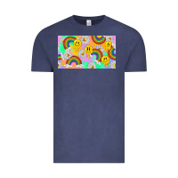 Vintage Denim smile faces and rainbow and daisys Vintage Tee - TumblerDesignByShophia