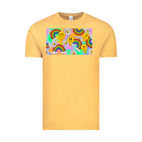 Vintage Mustard smile faces and rainbow and daisys Vintage Tee - TumblerDesignByShophia
