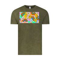Vintage Olive smile faces and rainbow and daisys Vintage Tee - TumblerDesignByShophia