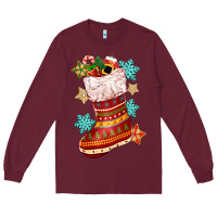 Burgundy christmas Long Sleeve Tee - CowGirlArtShop