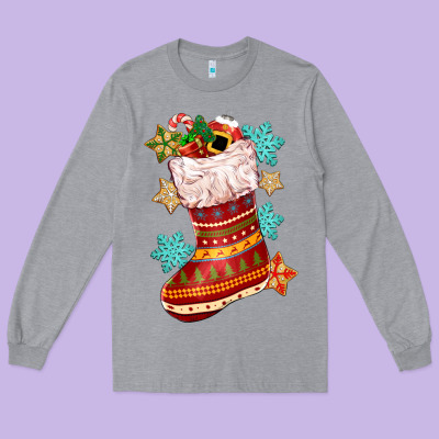 Christmas Long Sleeve Tee Designed By Cowgirlartshop