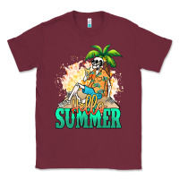 Burgundy Hello summer skeleton Classic Tee - NancyCooperArtShop