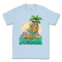 Dusty Blue Hello summer skeleton Classic Tee - NancyCooperArtShop