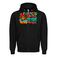 Black Pumpkin pie Jesus Christ Zipper Hoodie - CowhideDigitalArt