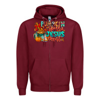 Burgundy Pumpkin pie Jesus Christ Zipper Hoodie - CowhideDigitalArt