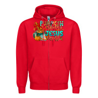 Red Pumpkin pie Jesus Christ Zipper Hoodie - CowhideDigitalArt