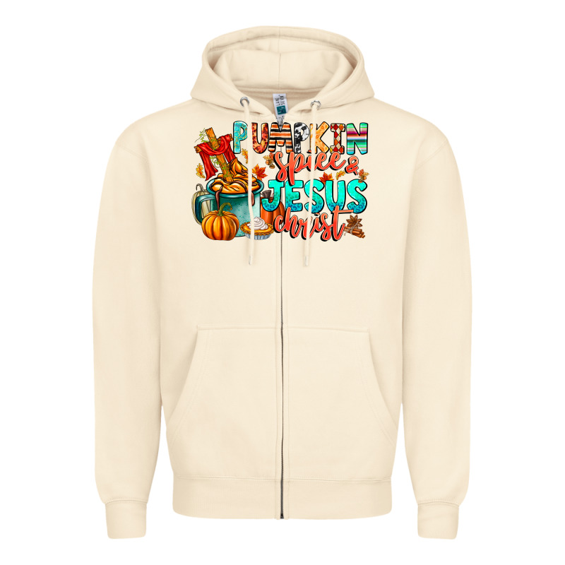 Pumpkin Pie Jesus Christ Zipper Hoodie by CowhideDigitalArt | Teevron