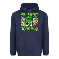 Navy one lucky teacher Heavyweight Hoodie - Artiststas