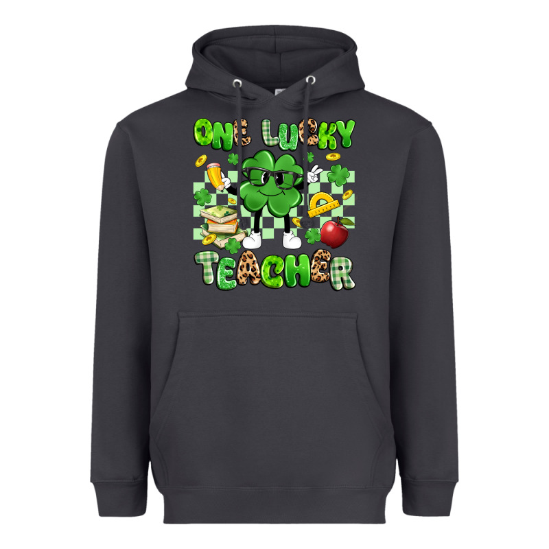 One Lucky Teacher Heavyweight Hoodie by Artiststas | Teevron