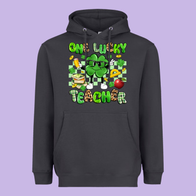 One Lucky Teacher Heavyweight Hoodie Designed By Artiststas