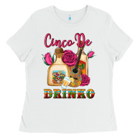 White cinco de drinko Ladies Tee - Artiststas