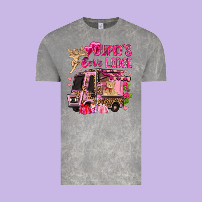 Cupid's Love Lodge With Truck Valentine's Day Vintage Tee Designed By Howdyjamesfarm