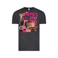 Vintage Black Cupid's love lodge with truck Valentine's Day Vintage Tee - HowdyJamesFarm