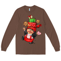Chestnut cute christmas girl gnome Long Sleeve Tee - CowGirlArtShop