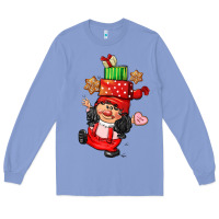 Colony Blue cute christmas girl gnome Long Sleeve Tee - CowGirlArtShop