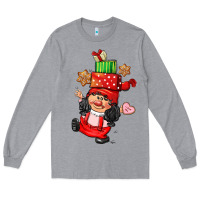 Heather Grey cute christmas girl gnome Long Sleeve Tee - CowGirlArtShop