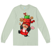 Matcha cute christmas girl gnome Long Sleeve Tee - CowGirlArtShop