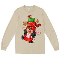 Mushroom cute christmas girl gnome Long Sleeve Tee - CowGirlArtShop