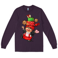 Plum cute christmas girl gnome Long Sleeve Tee - CowGirlArtShop