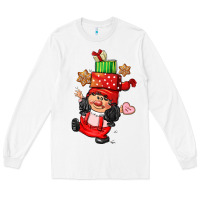 White cute christmas girl gnome Long Sleeve Tee - CowGirlArtShop