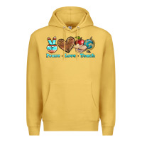 Antique Gold peace love teach Premium Hoodie - BundleAndBundleShop