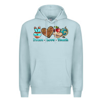 Blue Mist peace love teach Premium Hoodie - BundleAndBundleShop