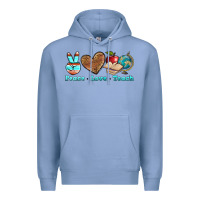 Colony Blue peace love teach Premium Hoodie - BundleAndBundleShop