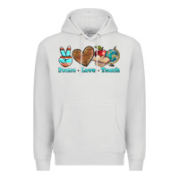 Dove Grey peace love teach Premium Hoodie - BundleAndBundleShop