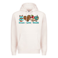 Pale Pink peace love teach Premium Hoodie - BundleAndBundleShop