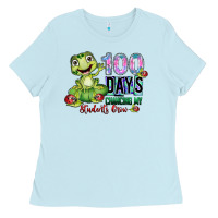 Baby Blue 100 days chancing my students crow Ladies Tee - SublimationCraftShop