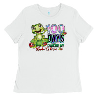 White 100 days chancing my students crow Ladies Tee - SublimationCraftShop