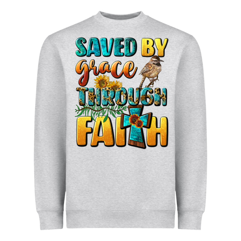 Saved By Grace Through Faith Heavyweight Sweatshirt by BundleAndBundleShop | Teevron