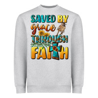 Heather Grey saved by grace through faith Heavyweight Sweatshirt - BundleAndBundleShop