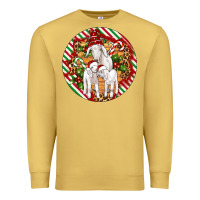 Antique Gold christmas goat family ornament Premium Sweatshirt - Artiststas