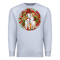 Heather Grey christmas goat family ornament Premium Sweatshirt - Artiststas