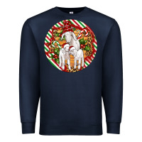 Navy christmas goat family ornament Premium Sweatshirt - Artiststas