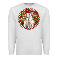 Oatmeal Heather christmas goat family ornament Premium Sweatshirt - Artiststas