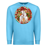 Ocean Blue christmas goat family ornament Premium Sweatshirt - Artiststas