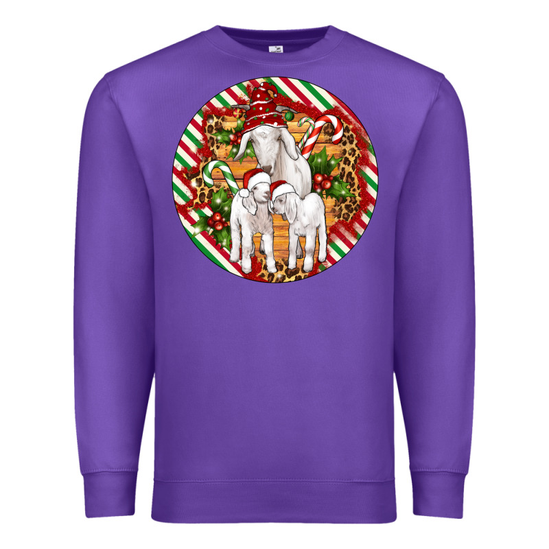 Christmas Goat Family Ornament Premium Sweatshirt by Artiststas | Teevron