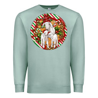 Seafoam christmas goat family ornament Premium Sweatshirt - Artiststas