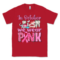 Red in october we wear pink breast cancer awareness Classic Tee - texasbilliewilder