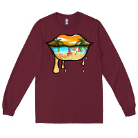 Burgundy beach lips Long Sleeve Tee - Jasminsmagicworld