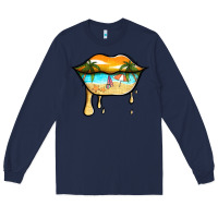 Navy beach lips Long Sleeve Tee - Jasminsmagicworld